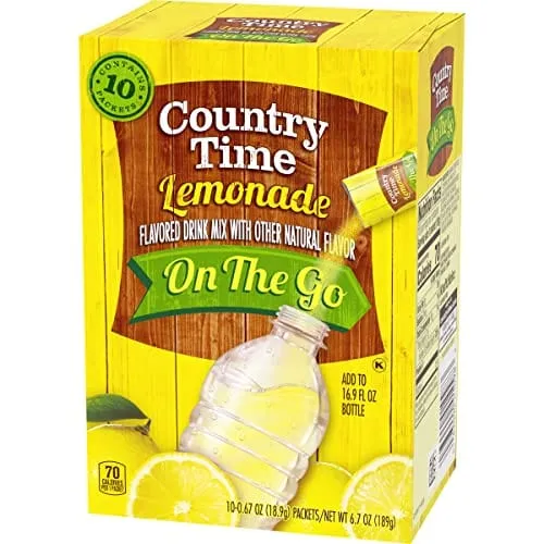 Country Time Sugar Sweetened Lemonade On-The-Go Powdered Drink Mix 60 Count