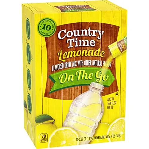 Country Time Sugar Sweetened Lemonade On-The-Go Powdered Drink Mix 60 Count