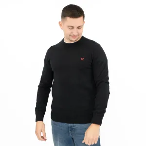 Crew Clothing Mens Knitted Jumper Long Sleeve Black