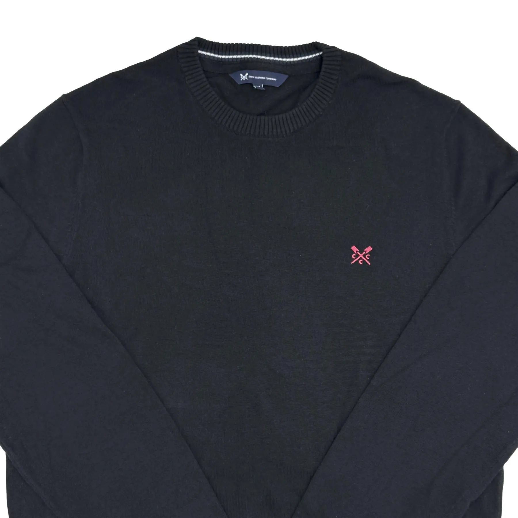 Crew Clothing Mens Knitted Jumper Long Sleeve Black