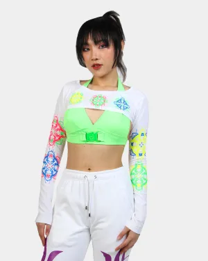 CROP L/S TOP DHARMA WHEEL