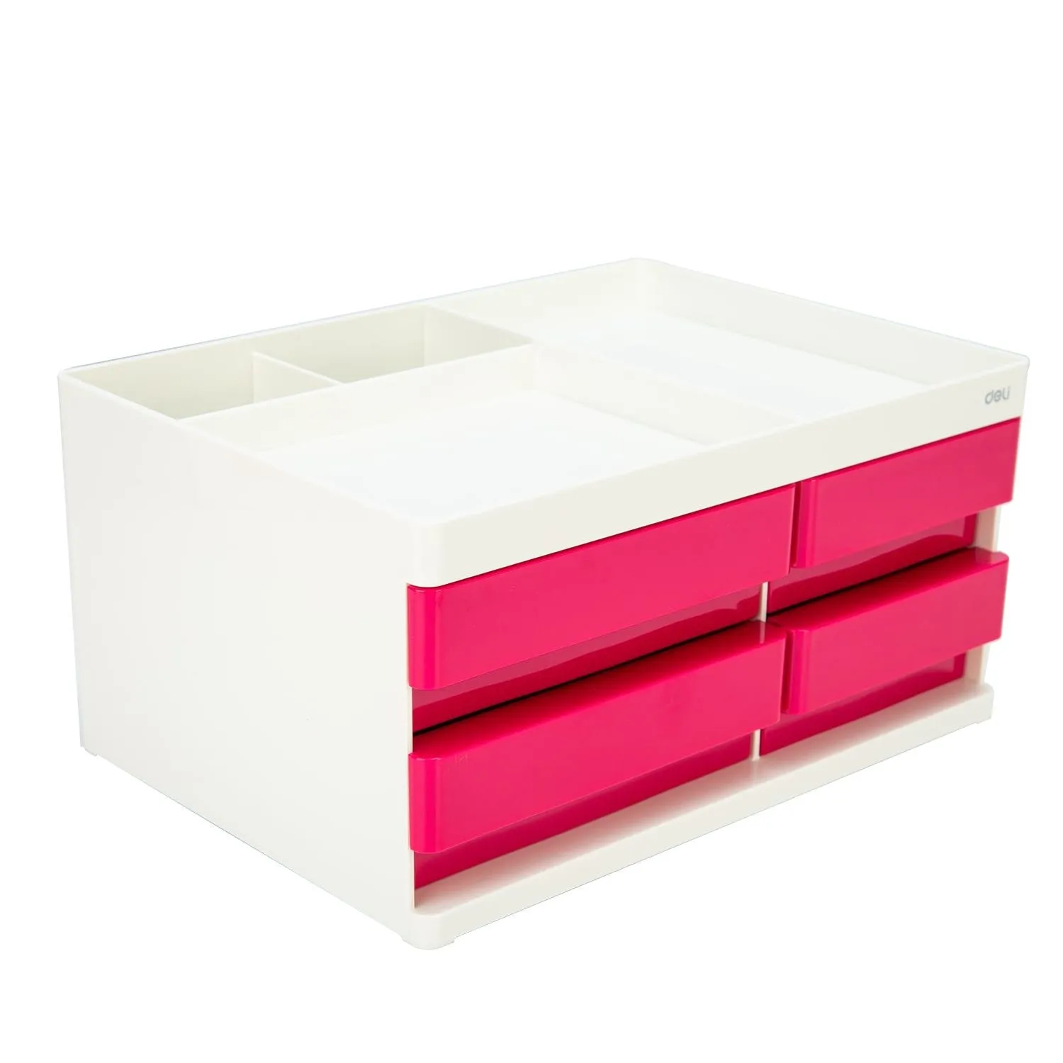 Deli Desk Organizer 4-Drawer 265x189x131mm Red