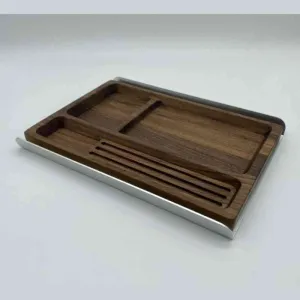 Desk Storage Tray Organizer Solid Wood Aluminum Alloy