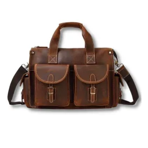 Detroit Full Grain Leather Briefcase Bag