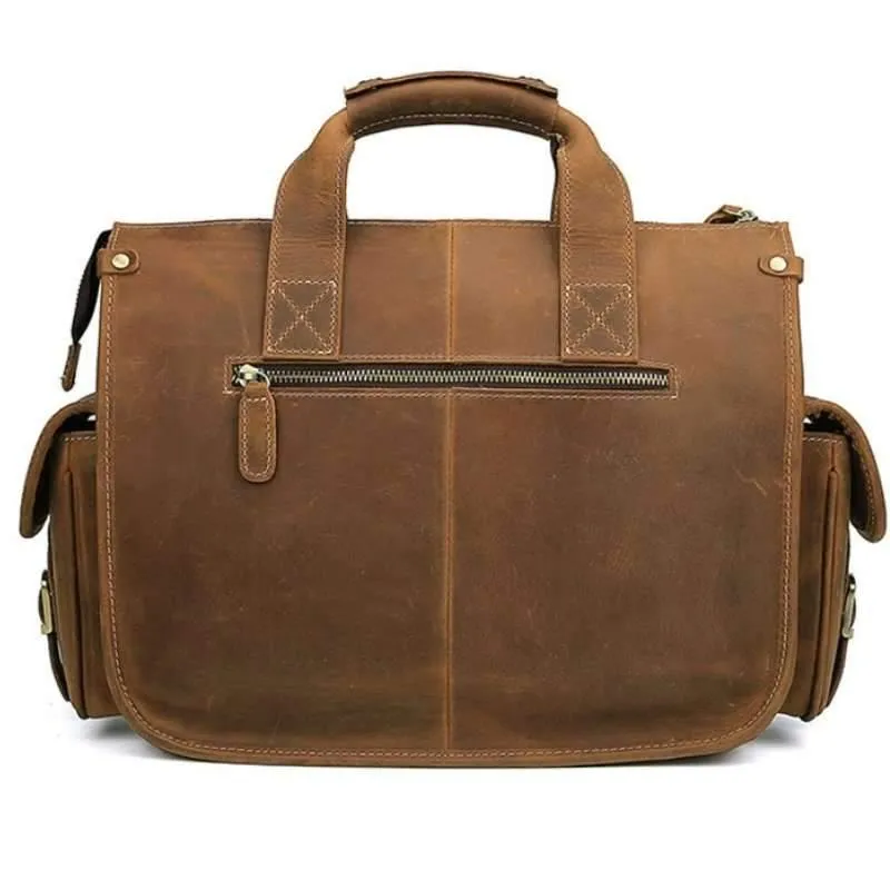 Detroit Full Grain Leather Briefcase Bag