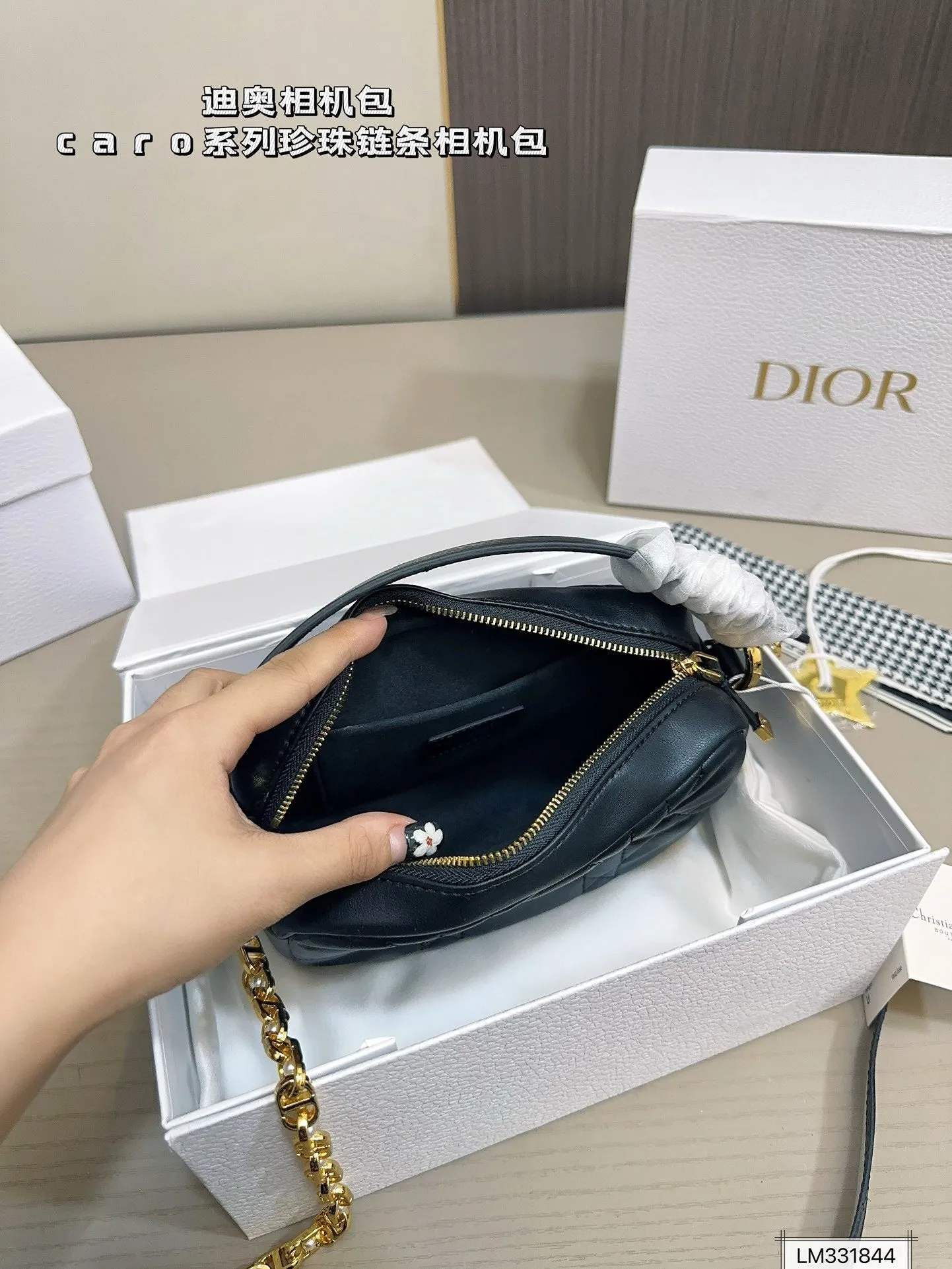 DR420 Small Dior Caro Top Handle Camera Bag / 7.5x5x2inches