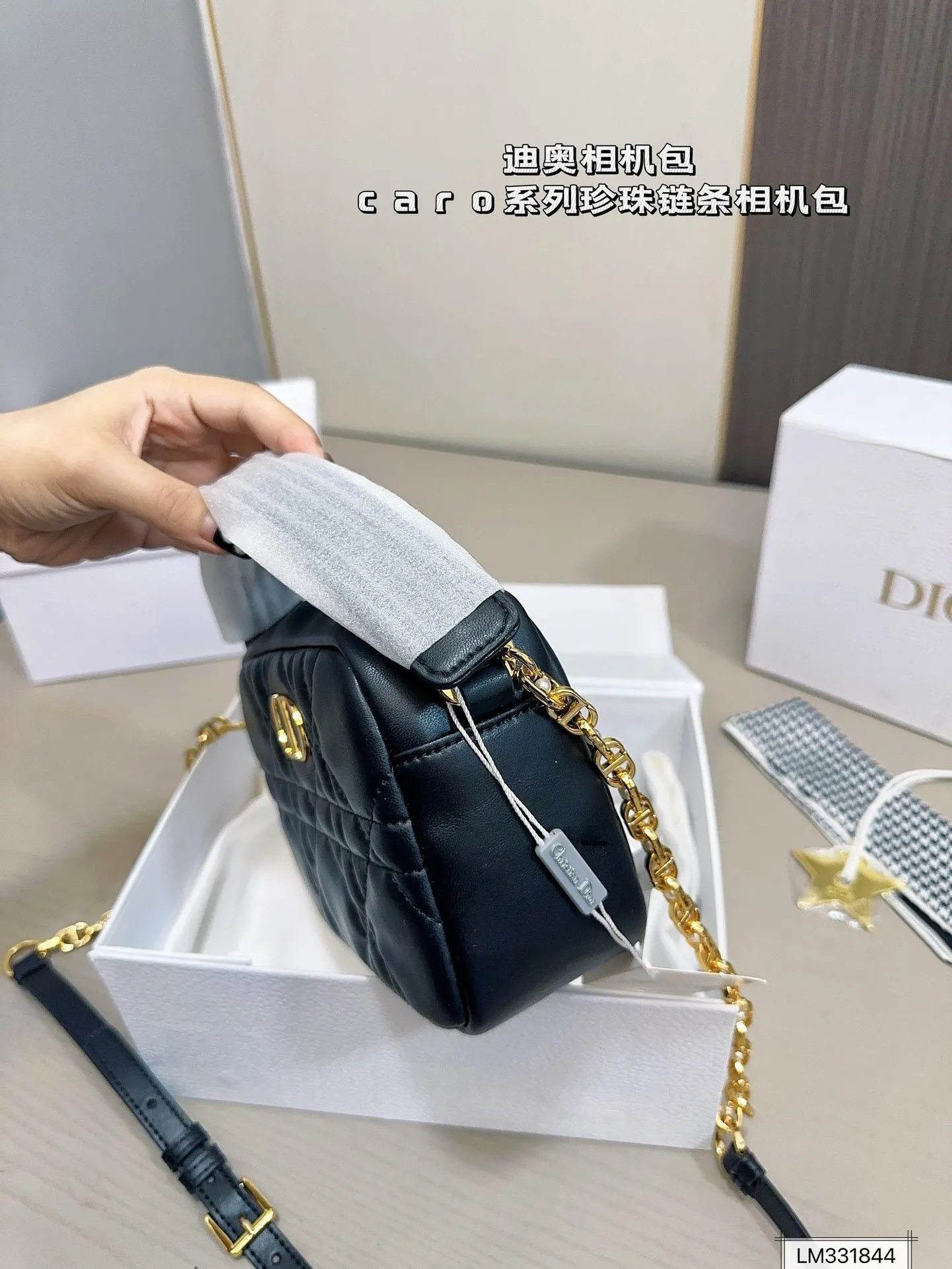 DR420 Small Dior Caro Top Handle Camera Bag / 7.5x5x2inches