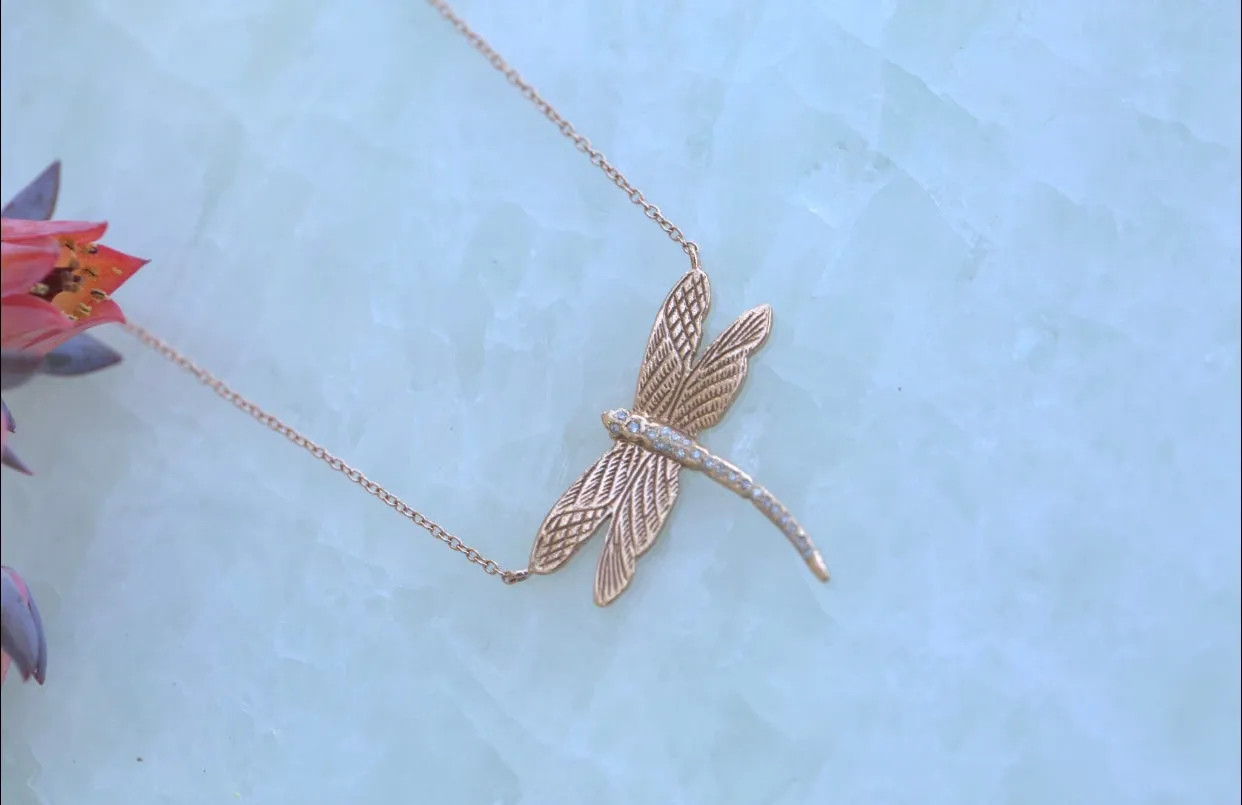 Dragonfly Diamond Necklace