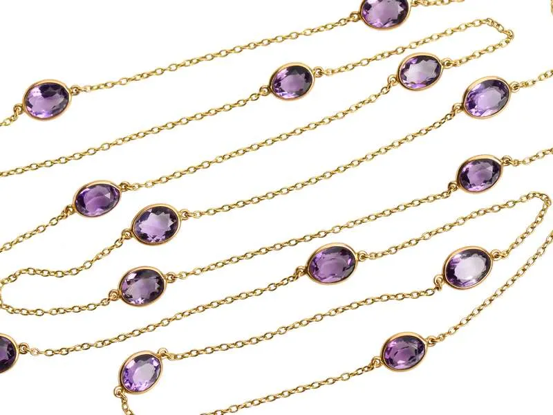 Draped in Gems - Art Deco Amethyst Gold Chain