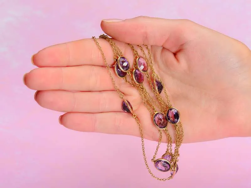 Draped in Gems - Art Deco Amethyst Gold Chain