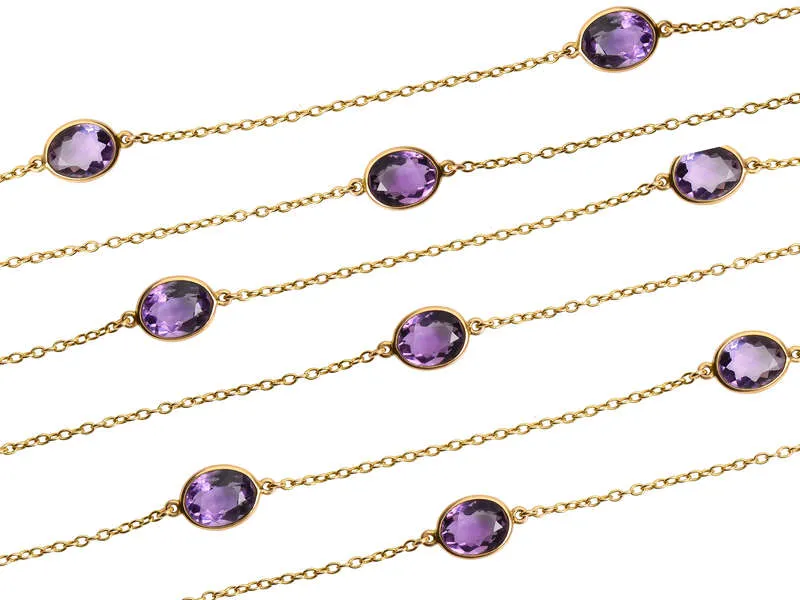 Draped in Gems - Art Deco Amethyst Gold Chain