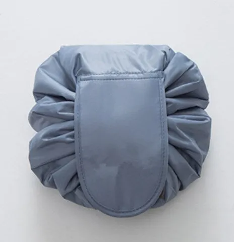 Drawstring Makeup Bag - Bark Blue