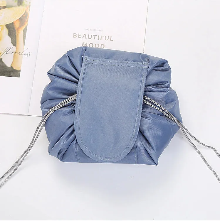 Drawstring Makeup Bag - Bark Blue