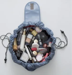 Drawstring Makeup Bag - Bark Blue