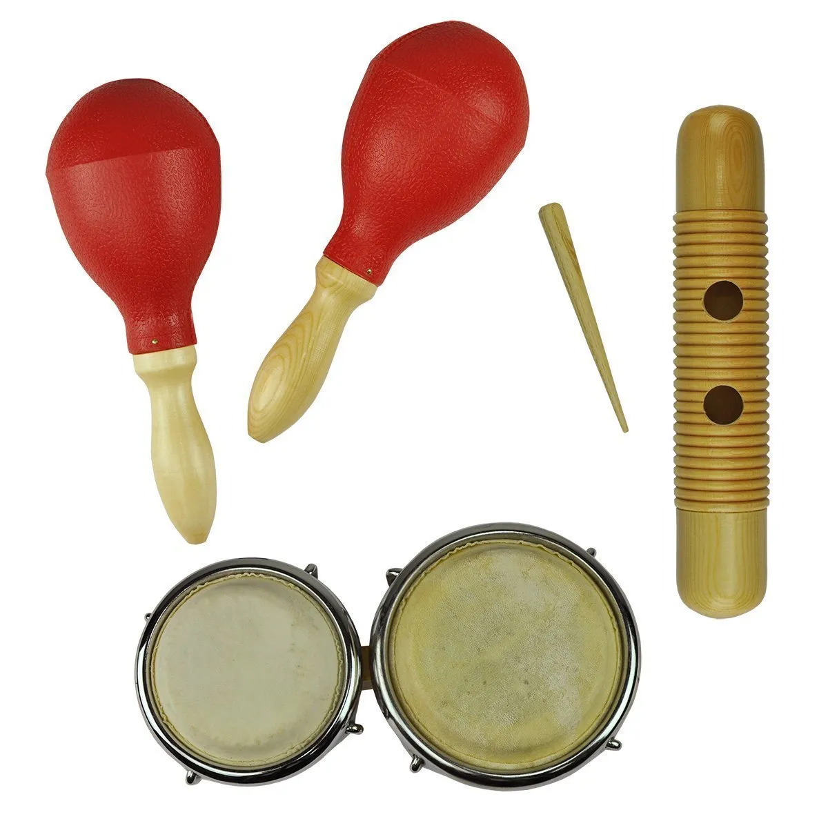 Drumfire Hand Percussion & Bongo Set with Carry Bag (3-Piece)