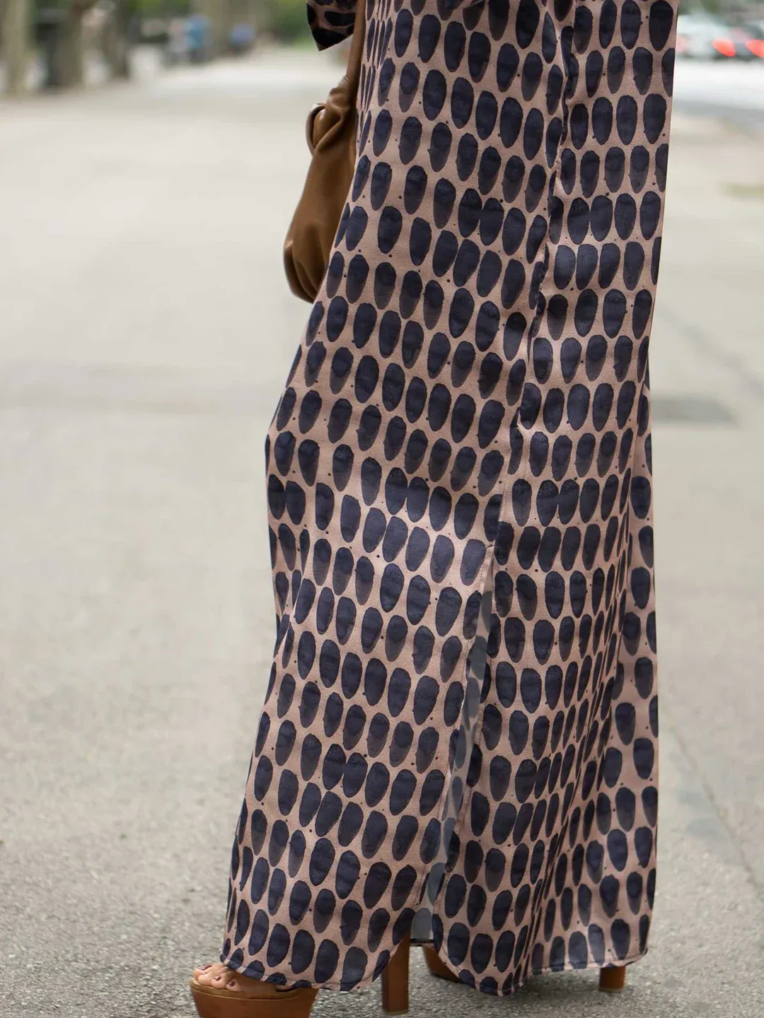 Elegant Oval Print Maxi Dress