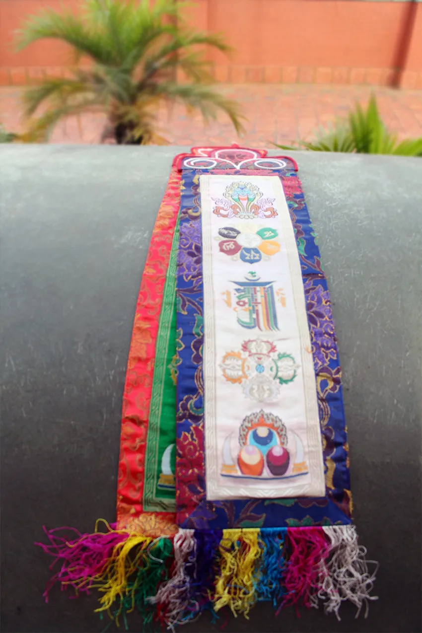 Embroidered Polyester Brocade KalaChakra Banner