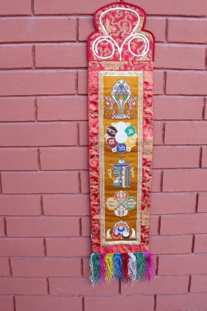 Embroidered Polyester Brocade KalaChakra Banner