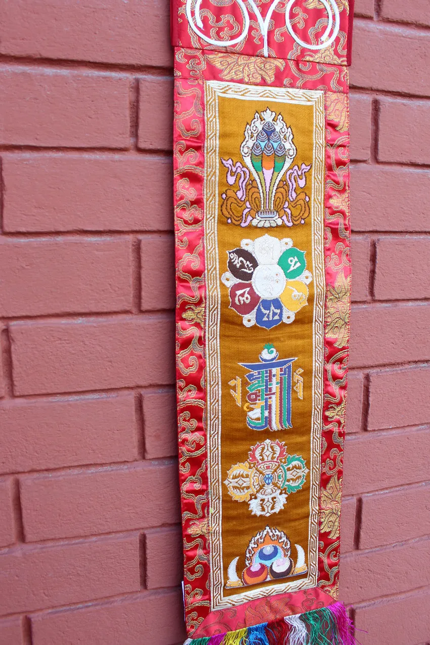 Embroidered Polyester Brocade KalaChakra Banner