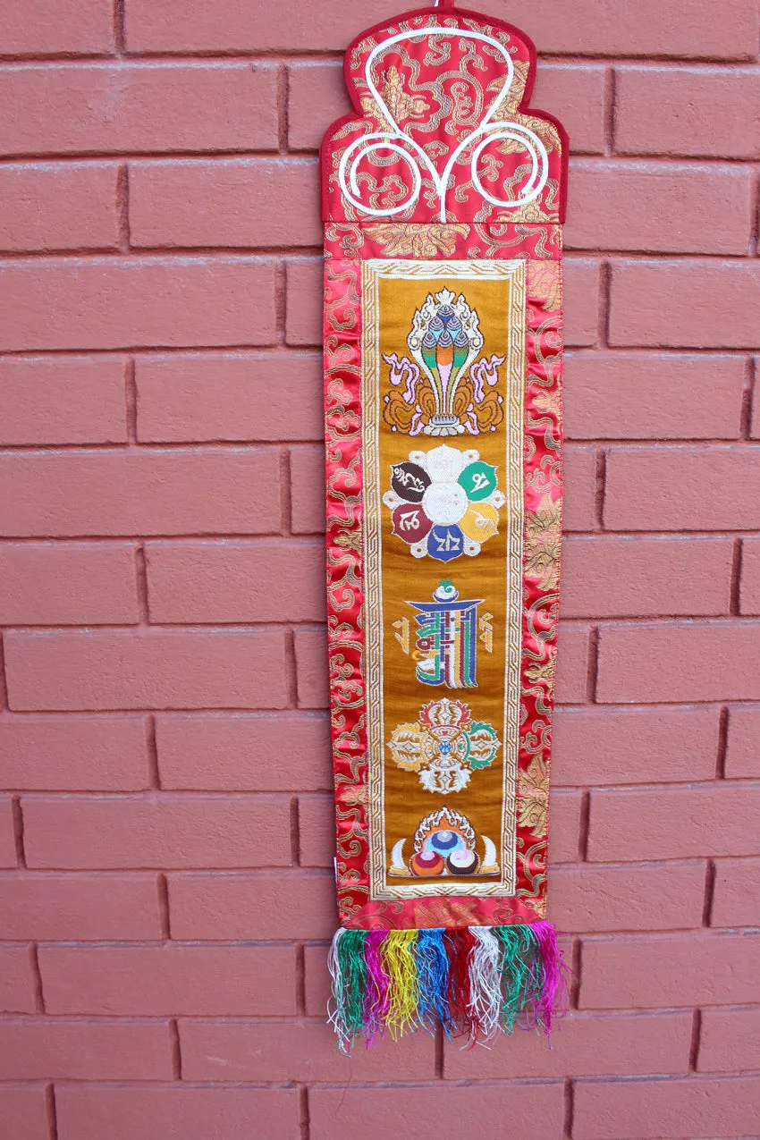 Embroidered Polyester Brocade KalaChakra Banner