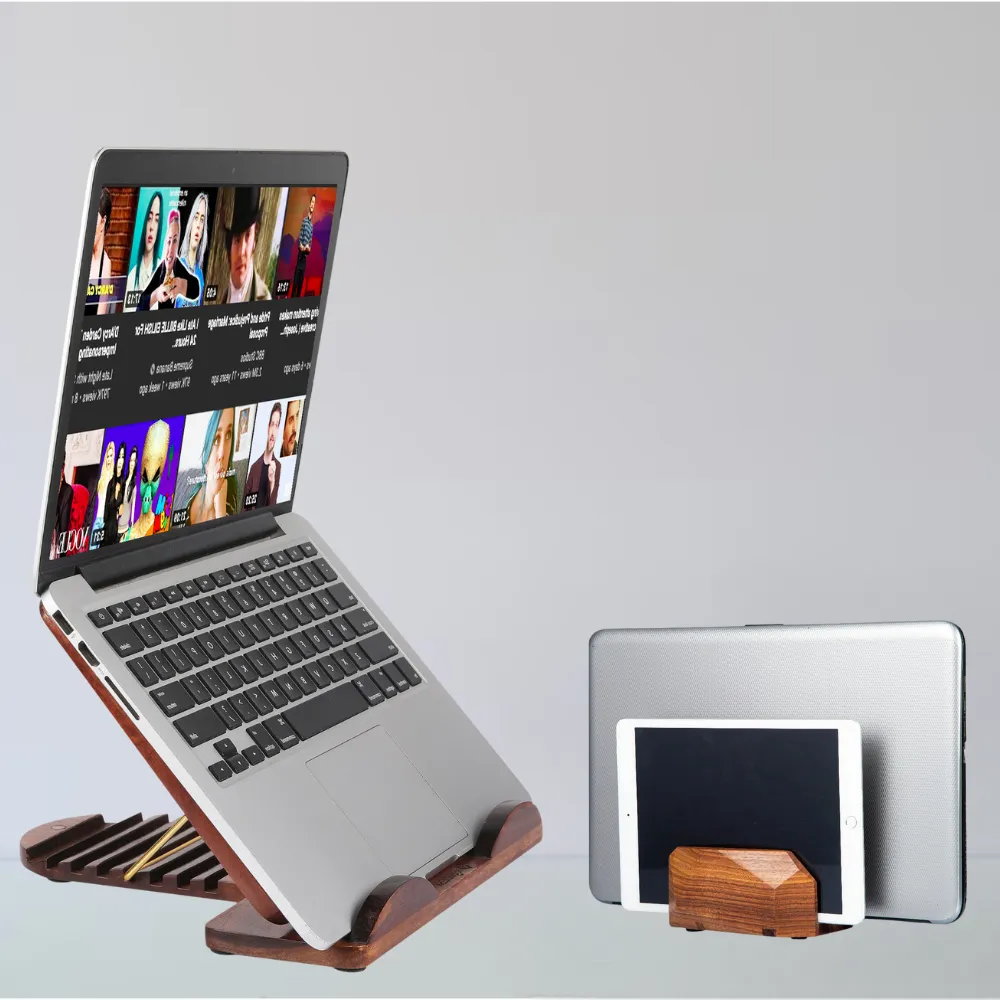 Ergonomic Laptop Stand & Vertical Stand Desk Organizer Combo