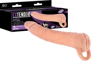 EXTENDOR 9 inch 2 in 1 Penis Extender with Ball Strap and Realistic Vagina Masturbator