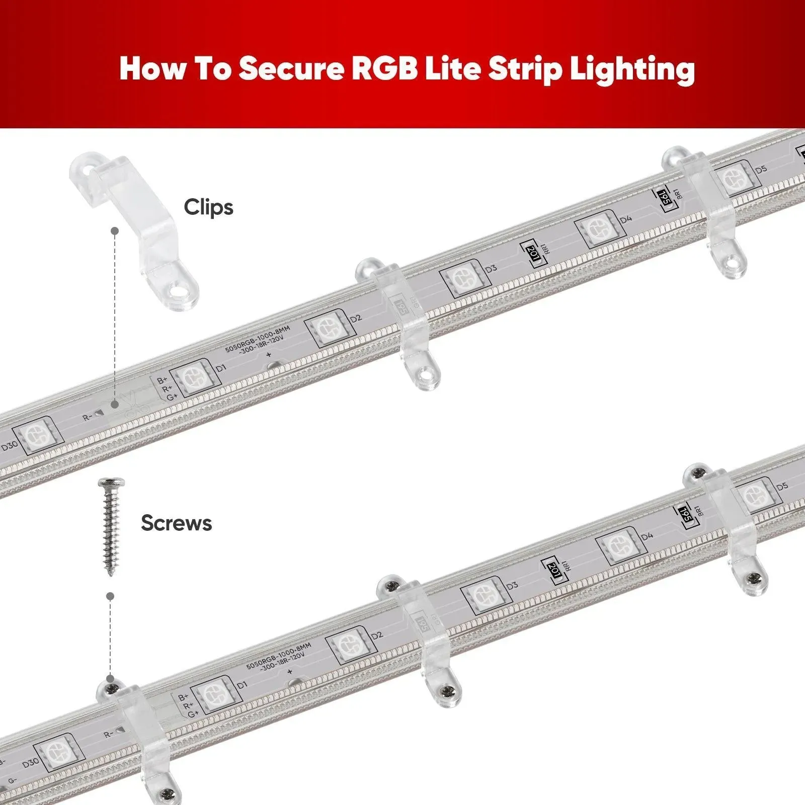 Extra Mounting Pack for 110V Eco Strip CCT Strip And Lite RGB Strip