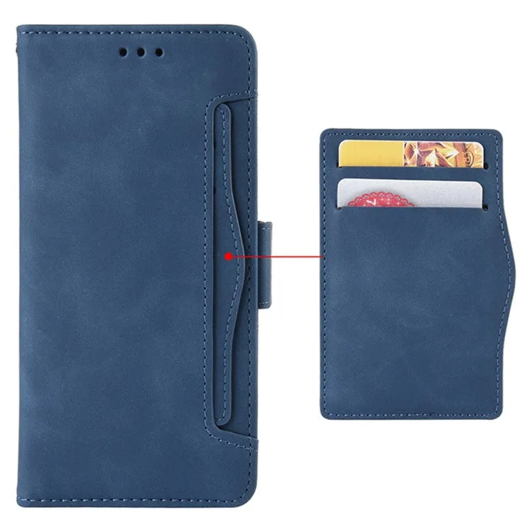 Fairphone 5 leather case flip cover in retro look with card slots - blue