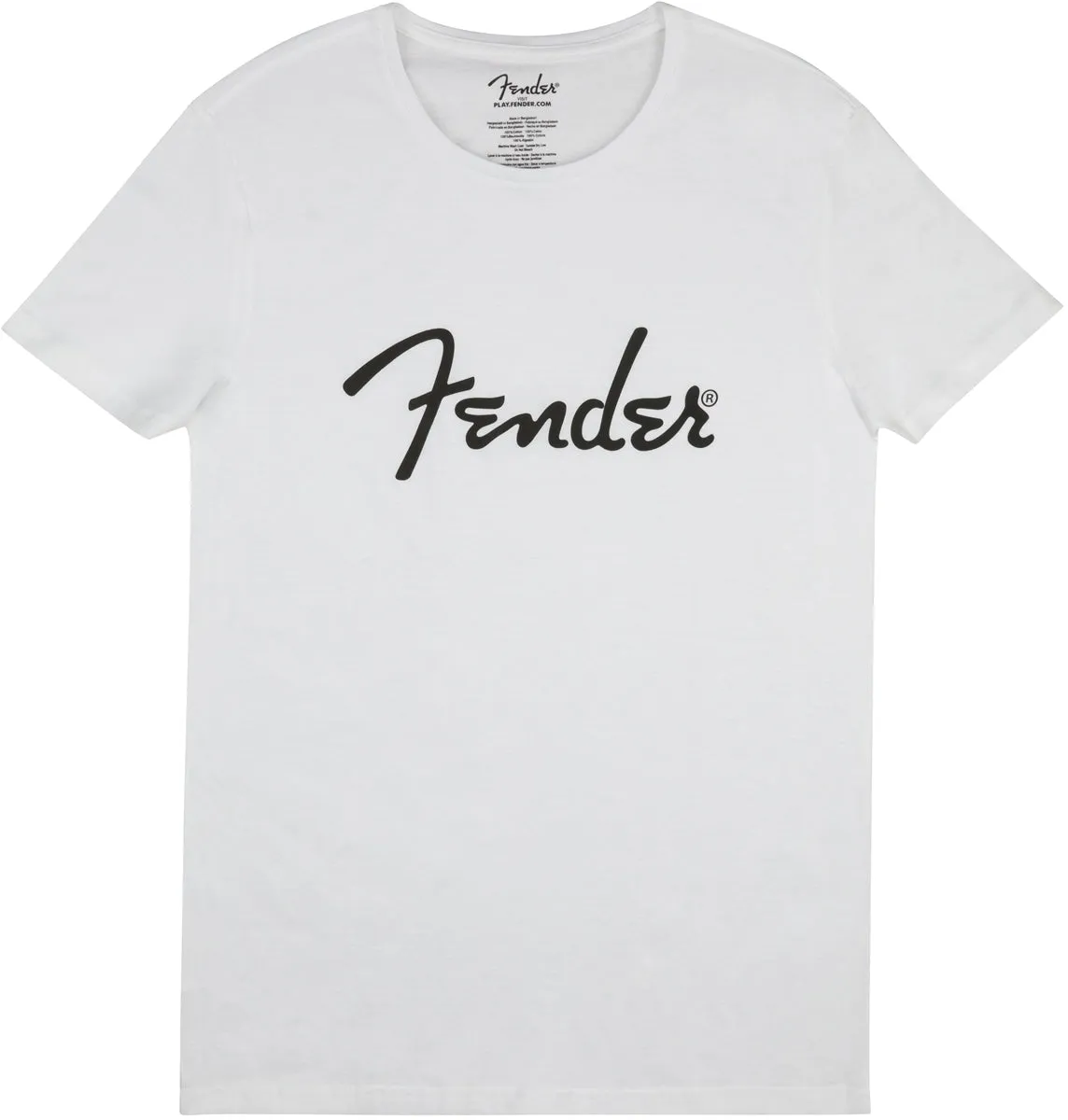 Fender Spaghetti Logo Men's T-Shirt, White - Medium