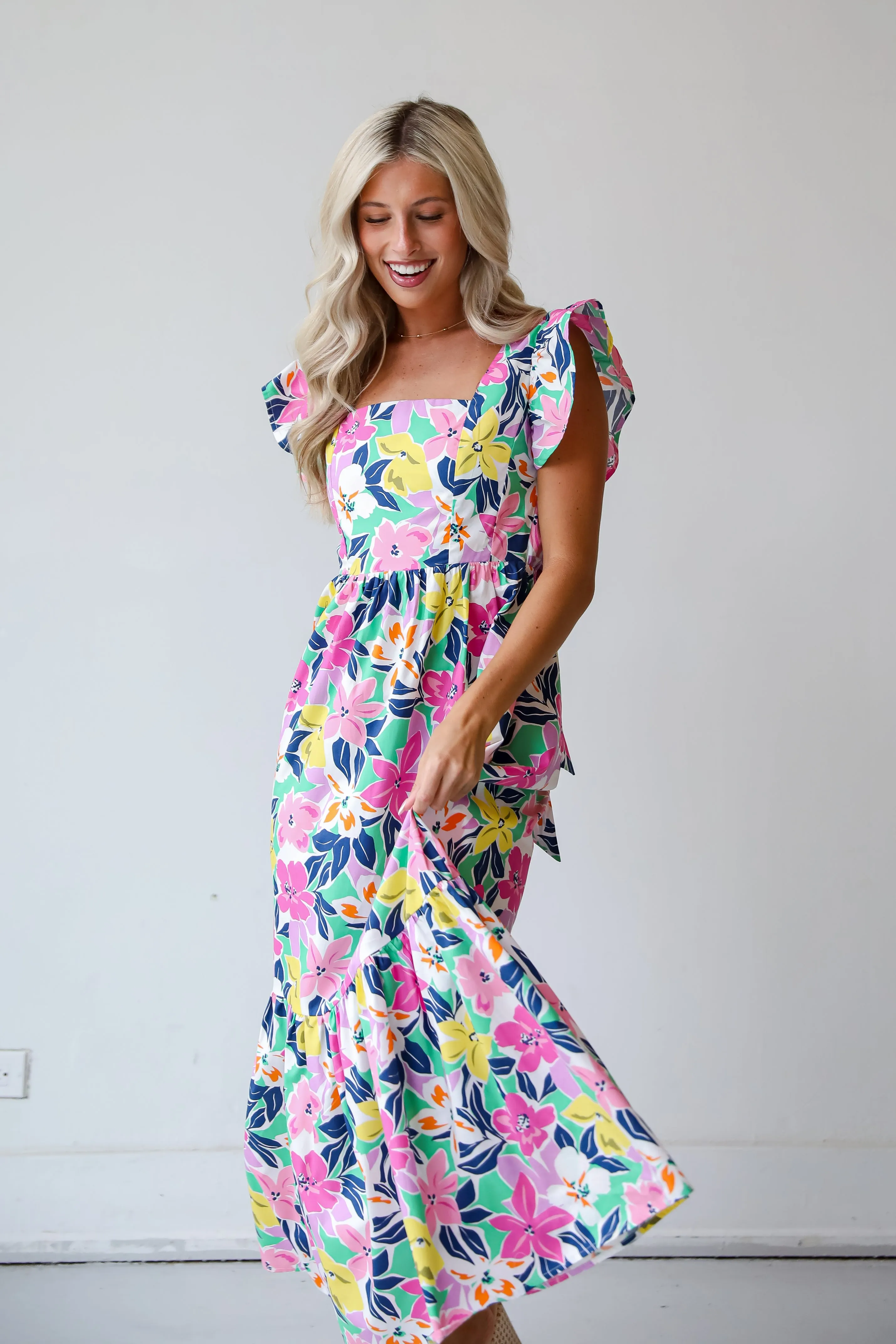 FINAL SALE - Darling Concept Pink Floral Maxi Dress