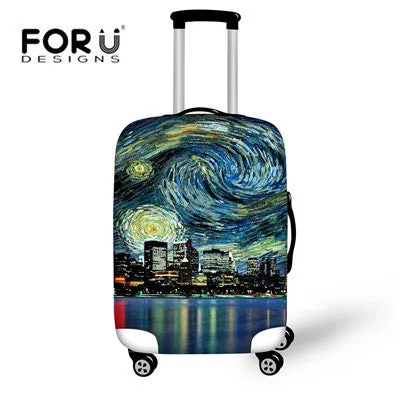 FORUDESIGNS Elastic Luggage Cover with Galaxy Cat Trolley Suitcase Luggage Protective Covers Zip Travel Rain Cover Bags Tumblr