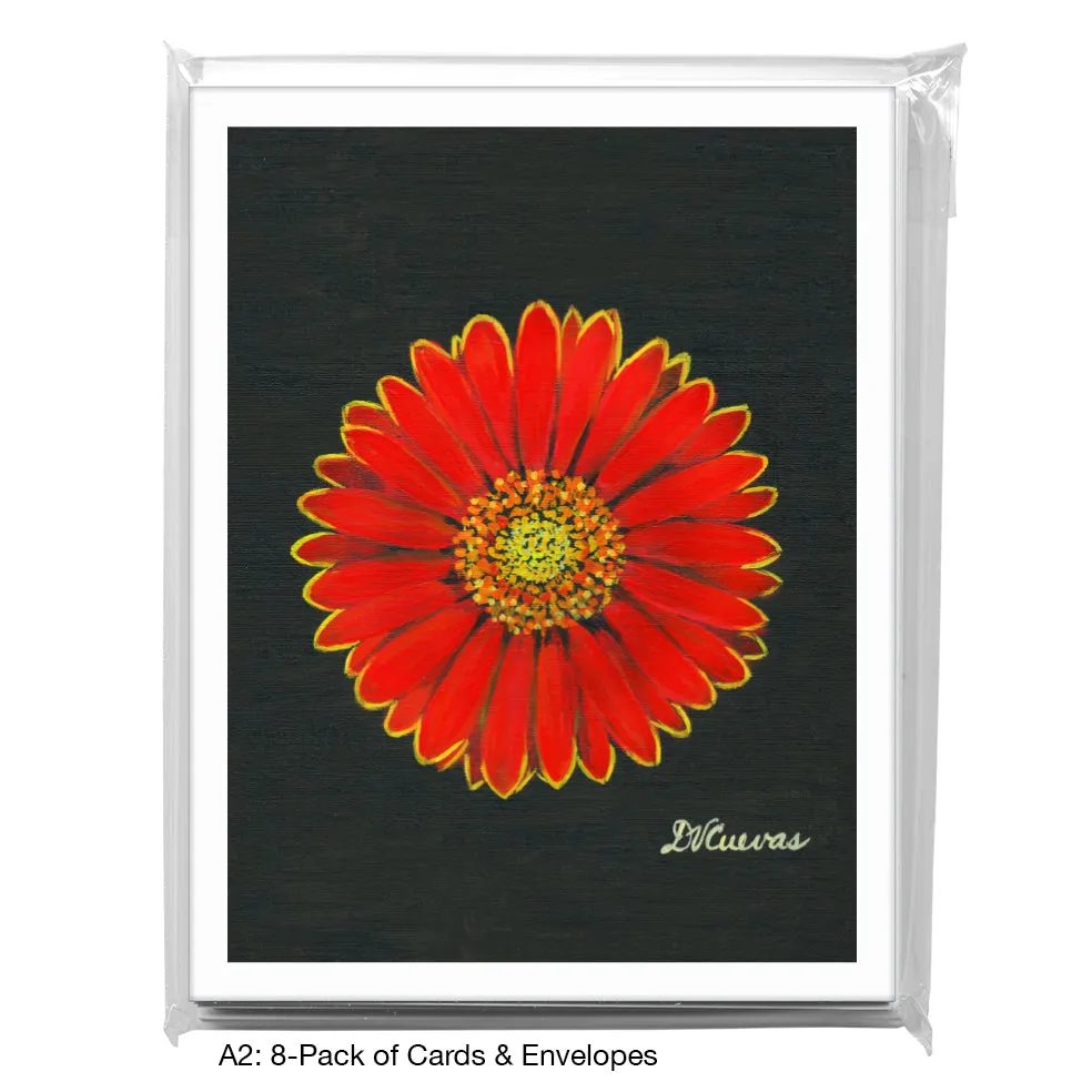 Gerber Red With Yellow, Greeting Card (7259)