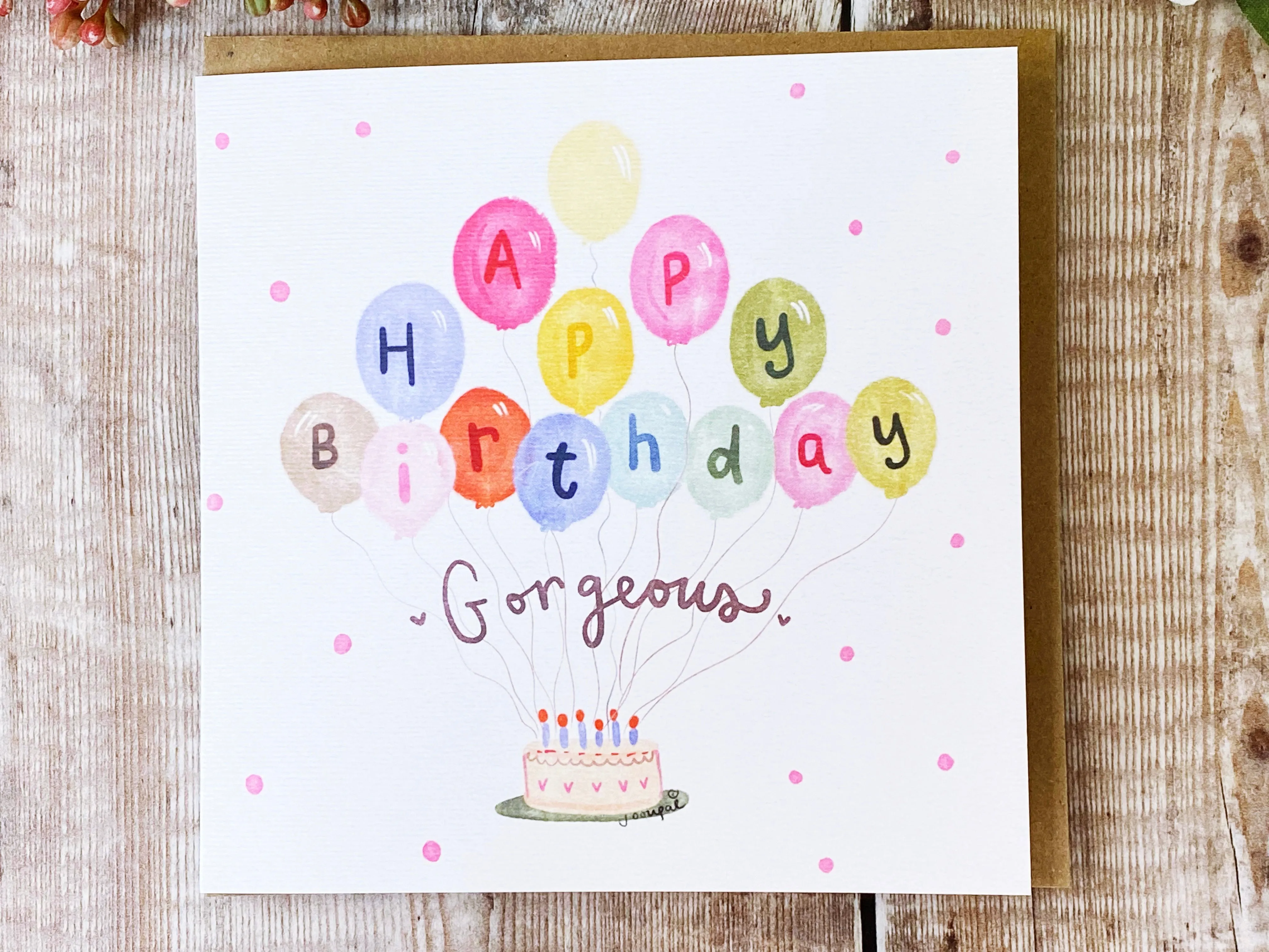 Gorgeous birthday balloons Card - Personalised