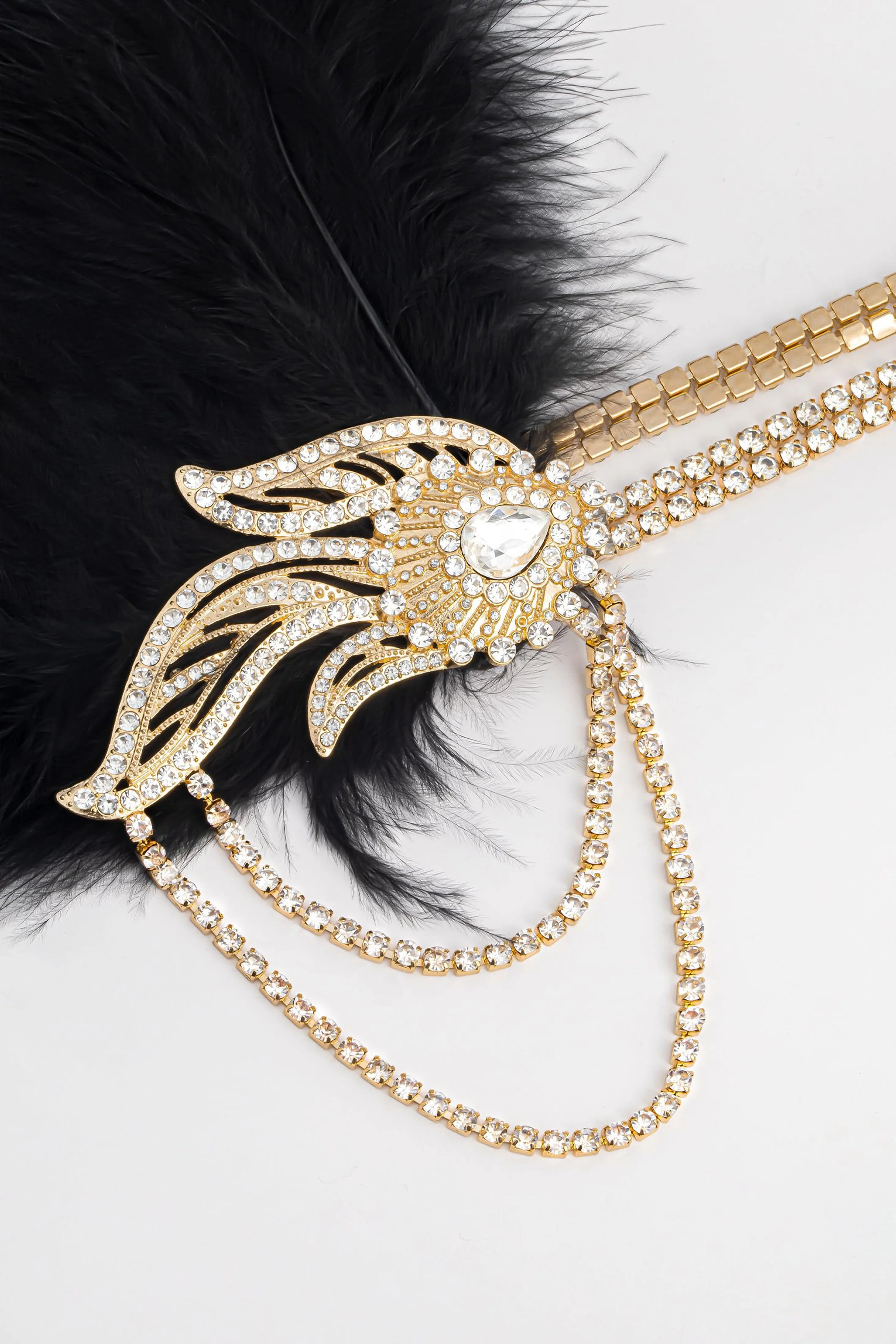 Gorgeous Feather Rhinestone Headband