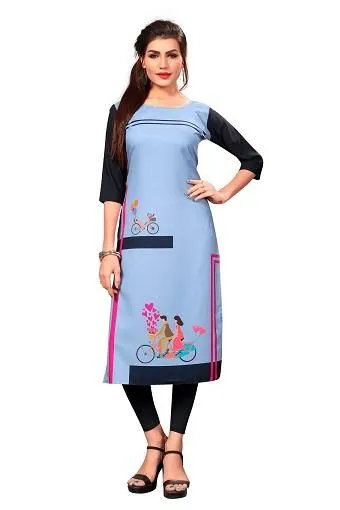 Gorgeous Printed Crepe Kurti For Women