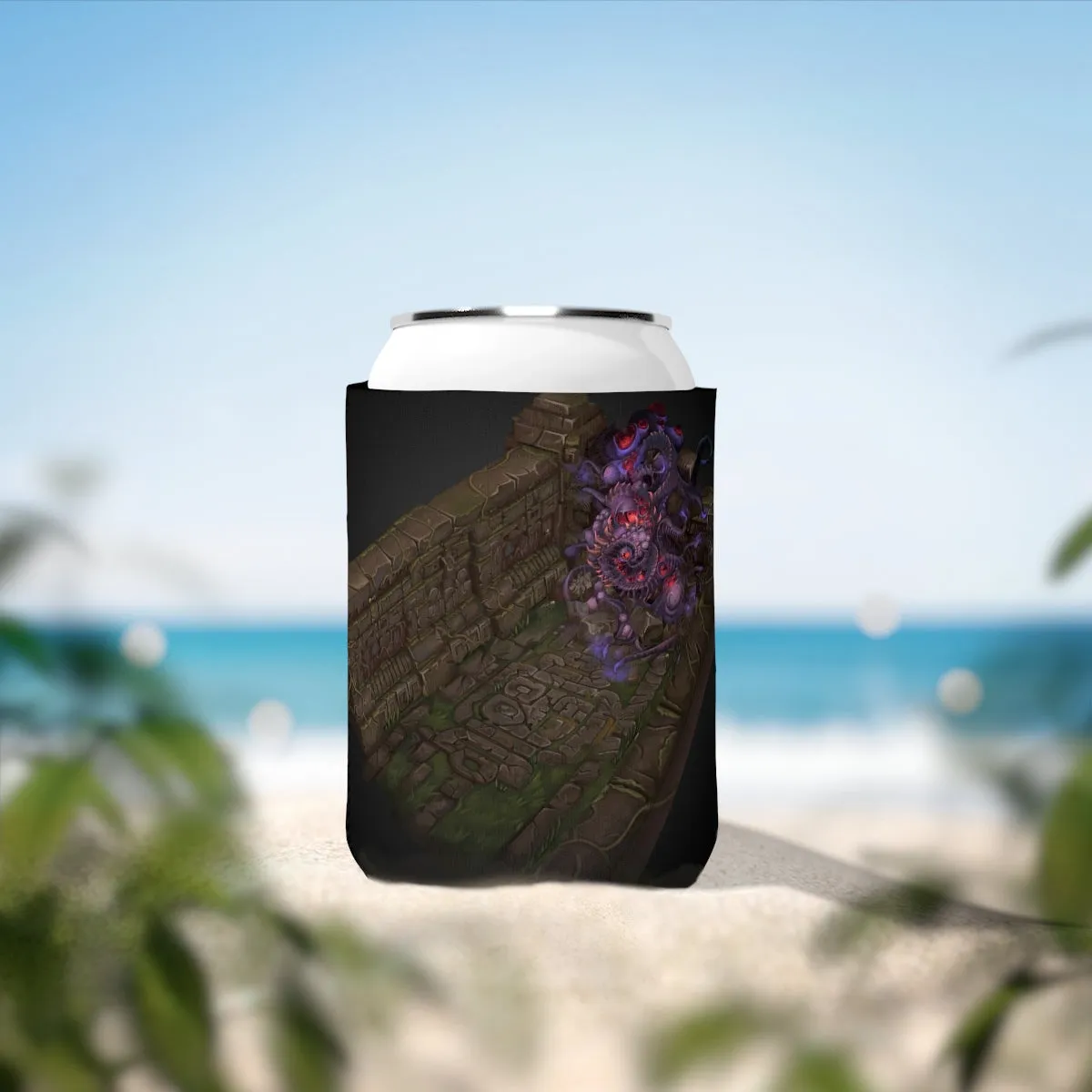 Hand-Painted Environment Art Can Cooler Sleeve