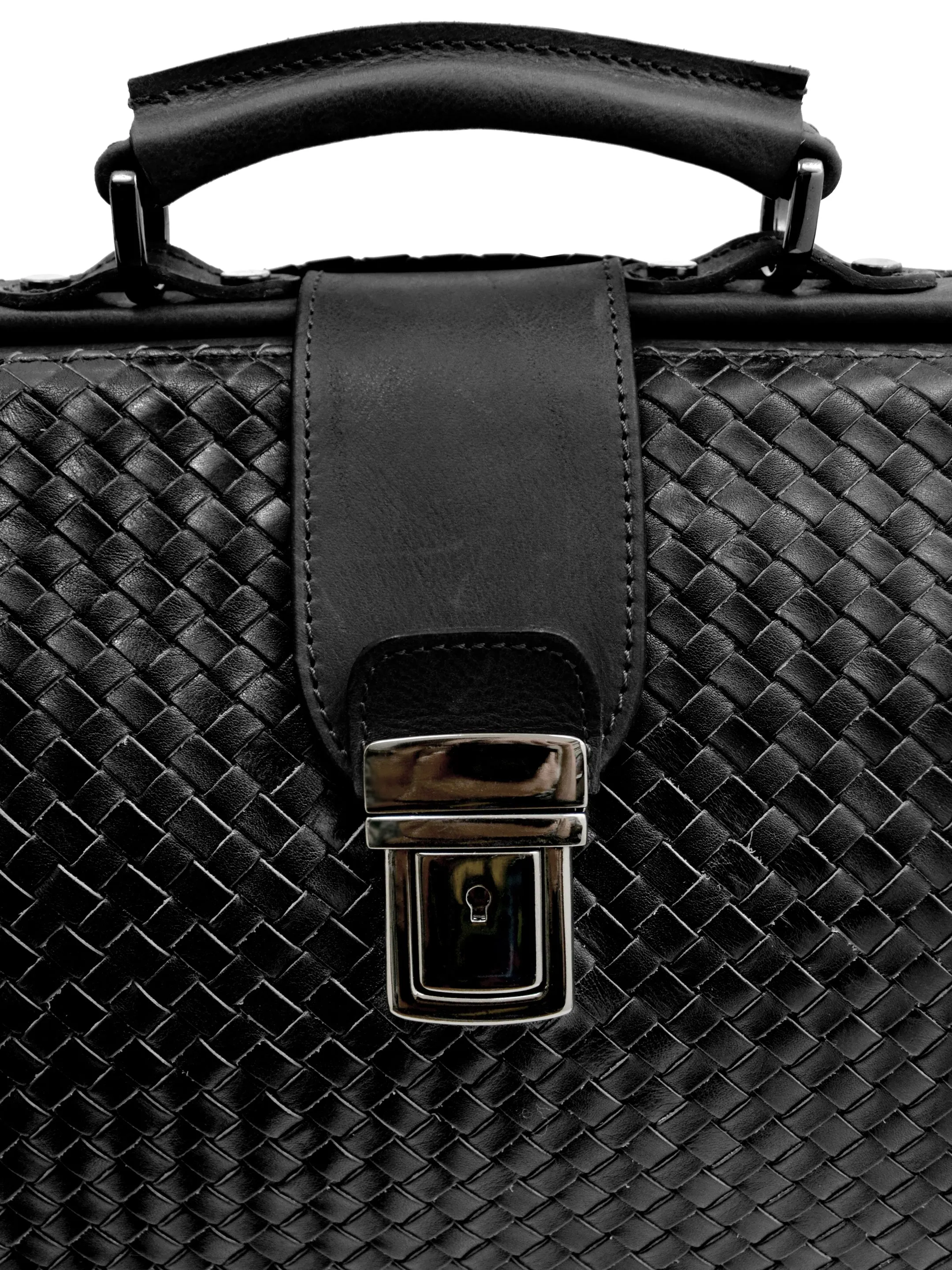 Hand- Woven Leather Briefcase Bag