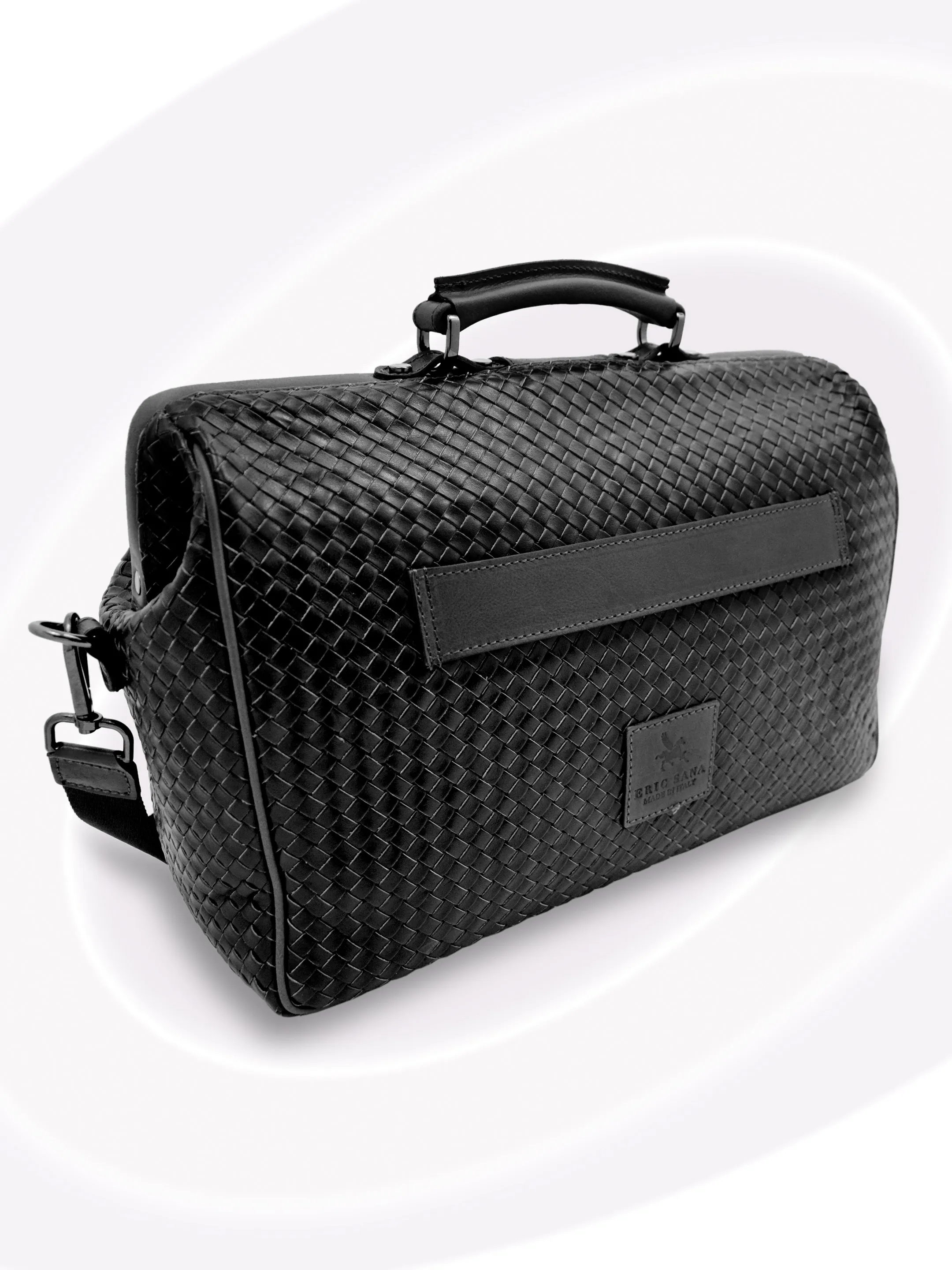 Hand- Woven Leather Briefcase Bag