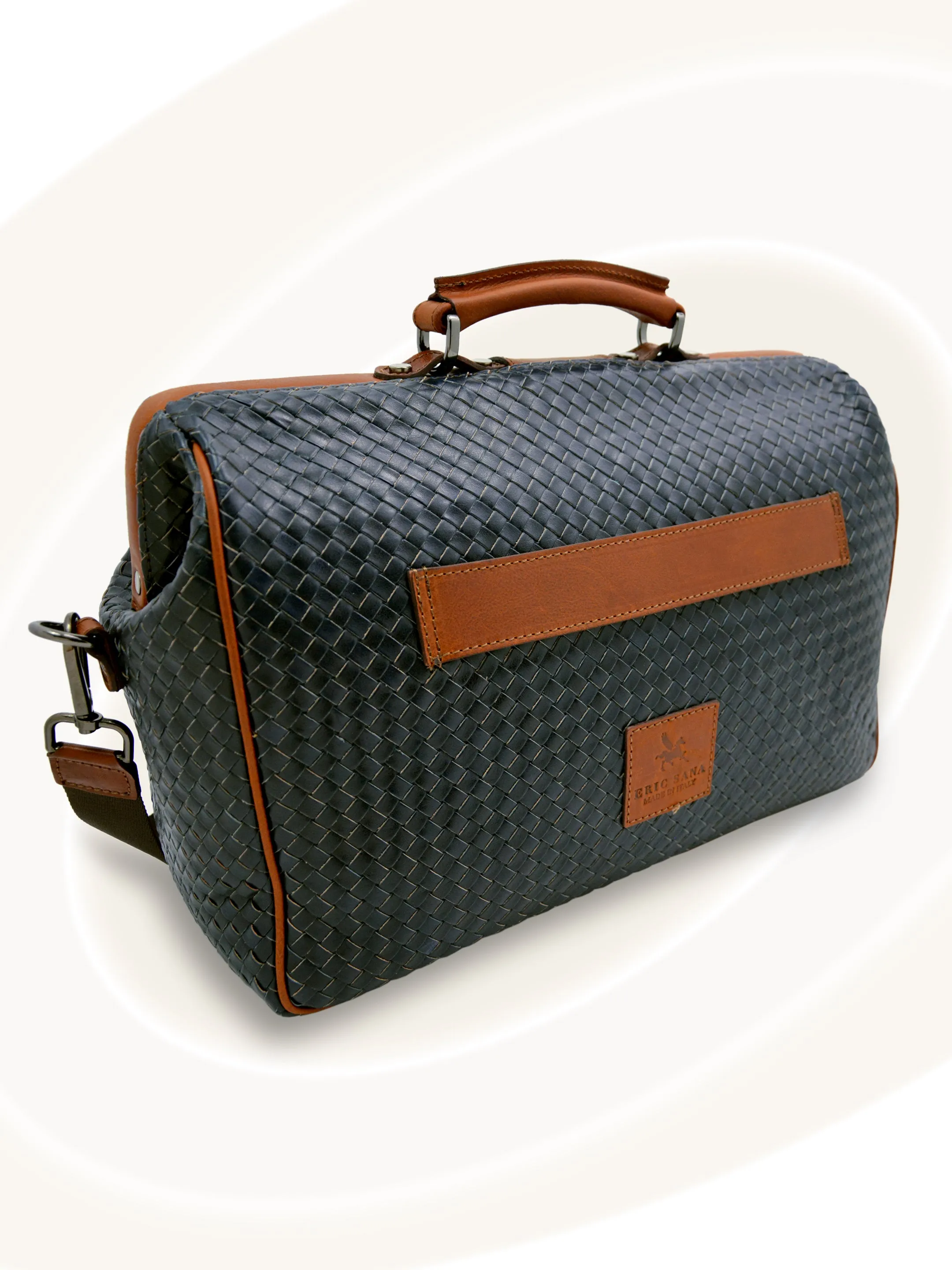 Hand- Woven Leather Briefcase Bag