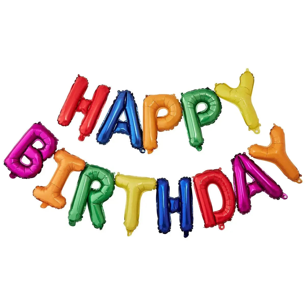 Happy Birthday Rainbow Foil Balloon Banner Kit