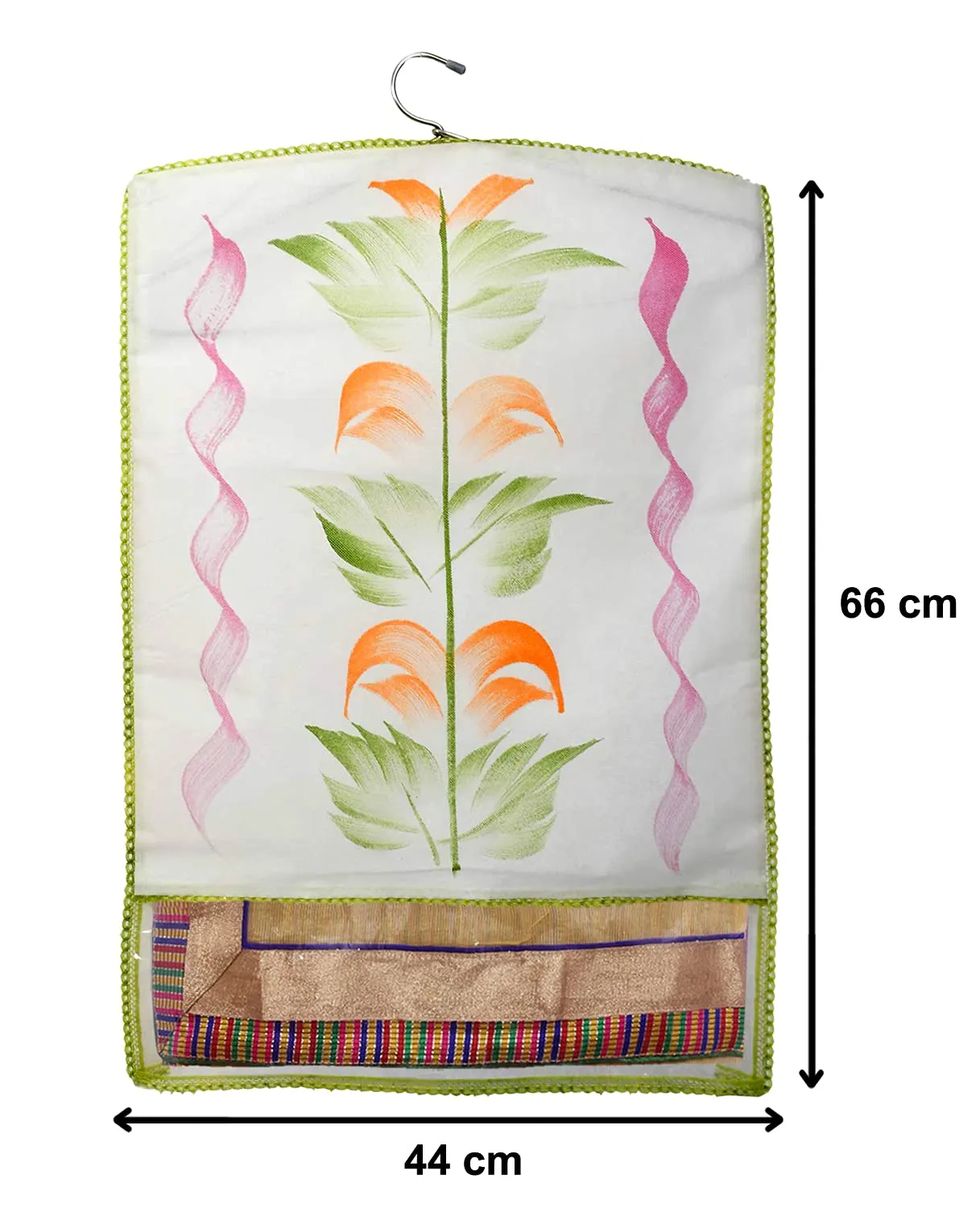 Heart Home Non Woven Hanging Saree Cover, Wardrobe Organizer, Closet Organizer, Saree & Garments Protector Cover With 1 Zipper Compartment on Back Side- Pack of 6 (Green)-HS_38_HEARTH21501