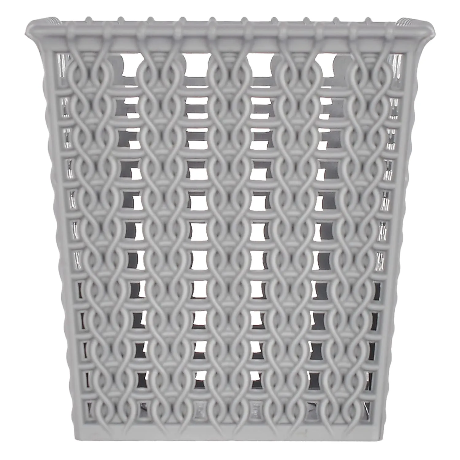 Heart Home Square Shape M 5 Multipurpose Plastic Holder/Organizer/Stand for Kitchen, Bathroom, Office Use - Pack of 4 (Grey)-46HH0449