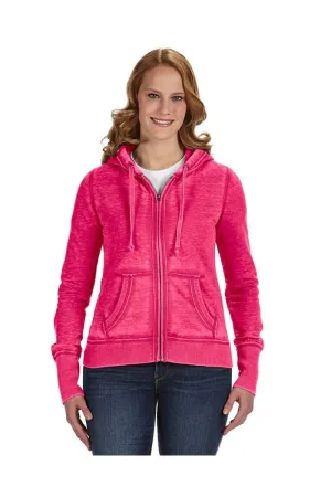 J America JA8913: Ladies' Zen Full-Zip Fleece Hood