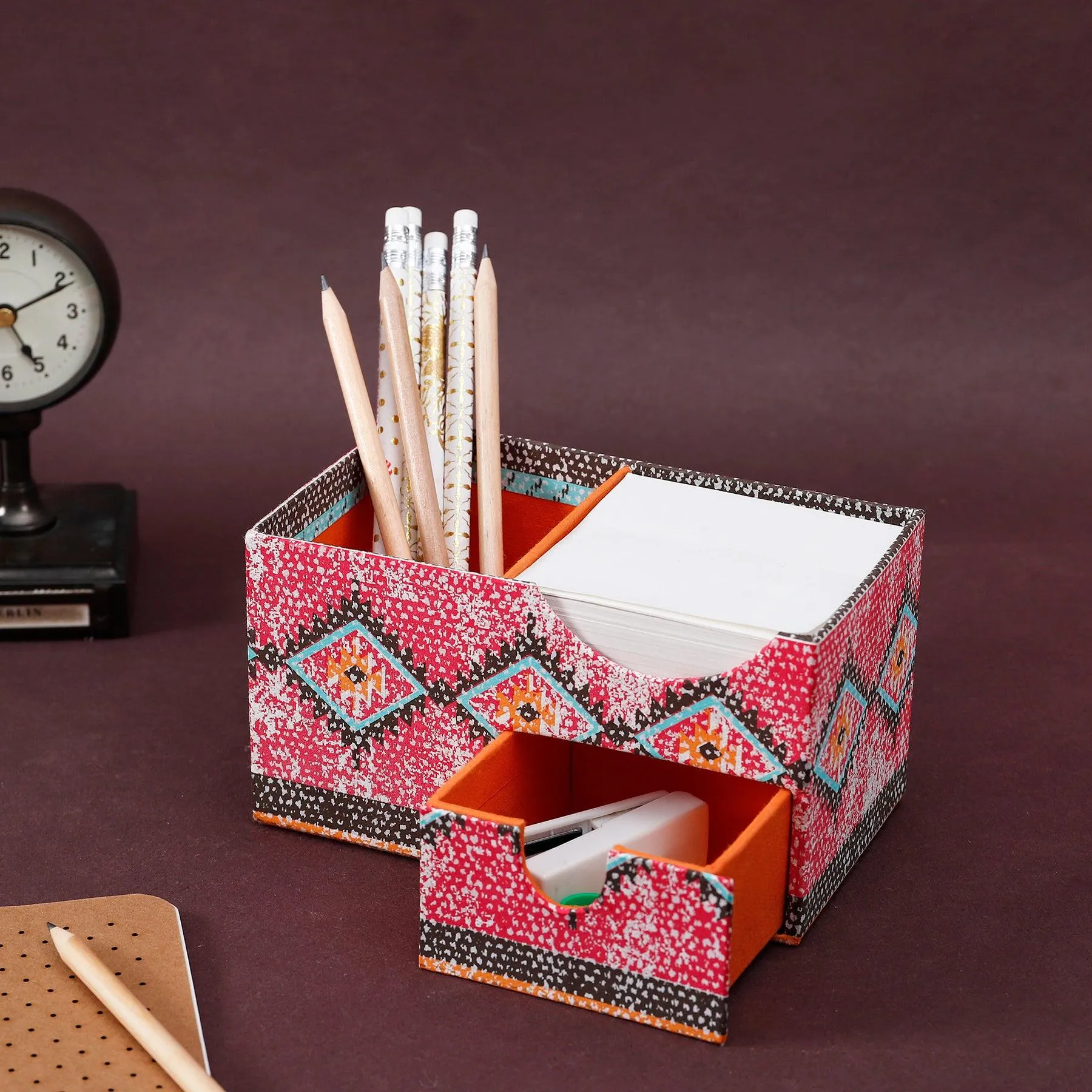 Kaleen Multicolor Cube Desk Organiser