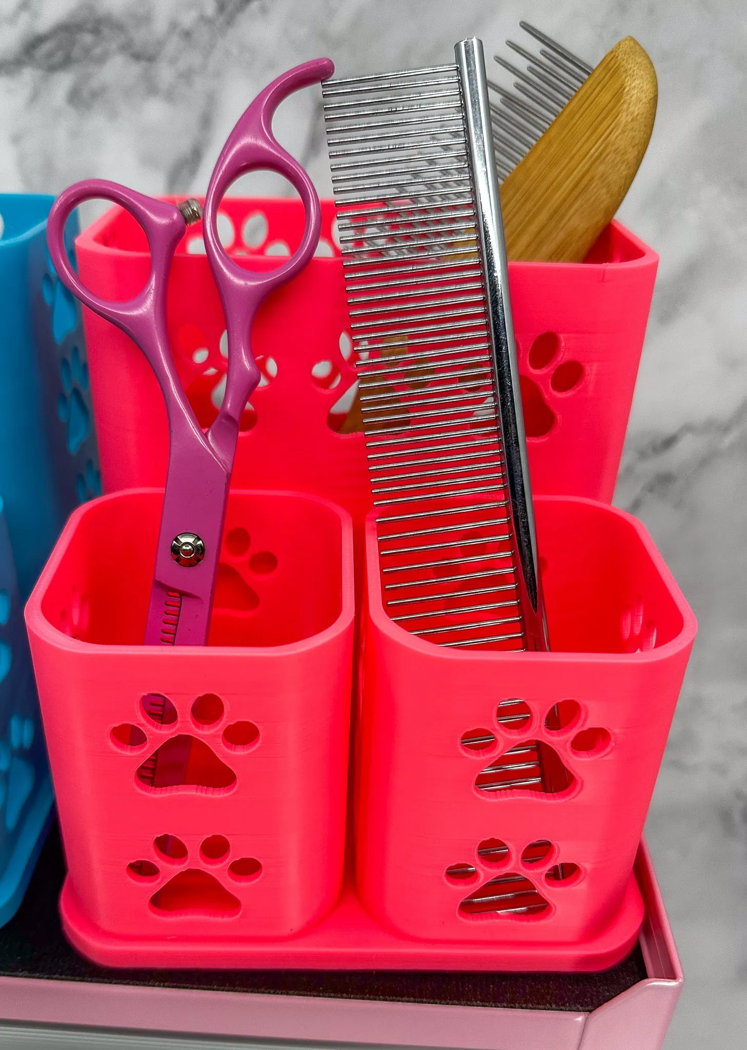 Kobalt Mini Toolbox Top Organizer (Two Drawer w/Lid and Three Drawer)- Mini Yorkie- Holds Brushes/Shears/Combs