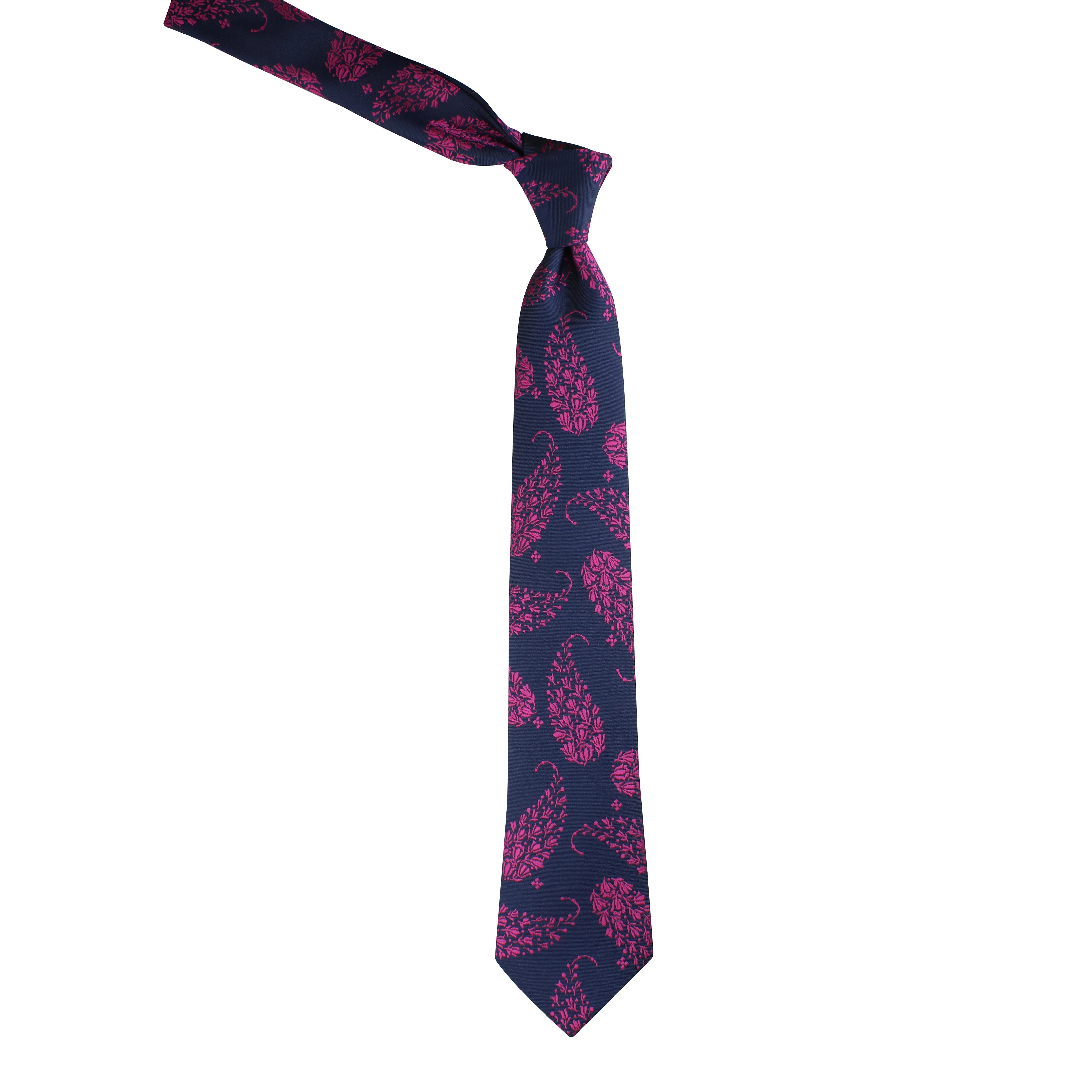 Kovove Blue Floral Necktie and Pocket Square Gift Box