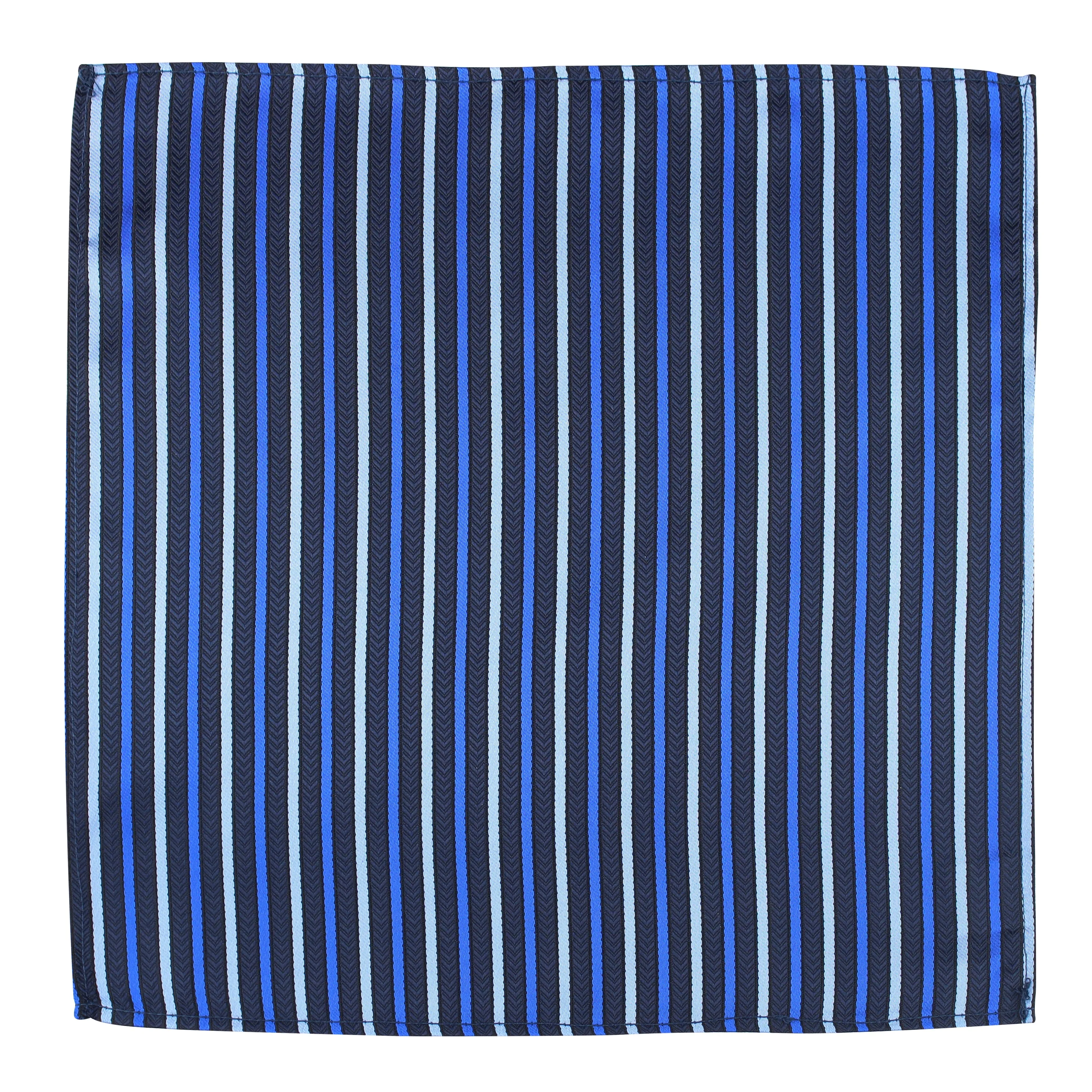 Kovove The Arrow Striped  Blue Pocket Square For Men