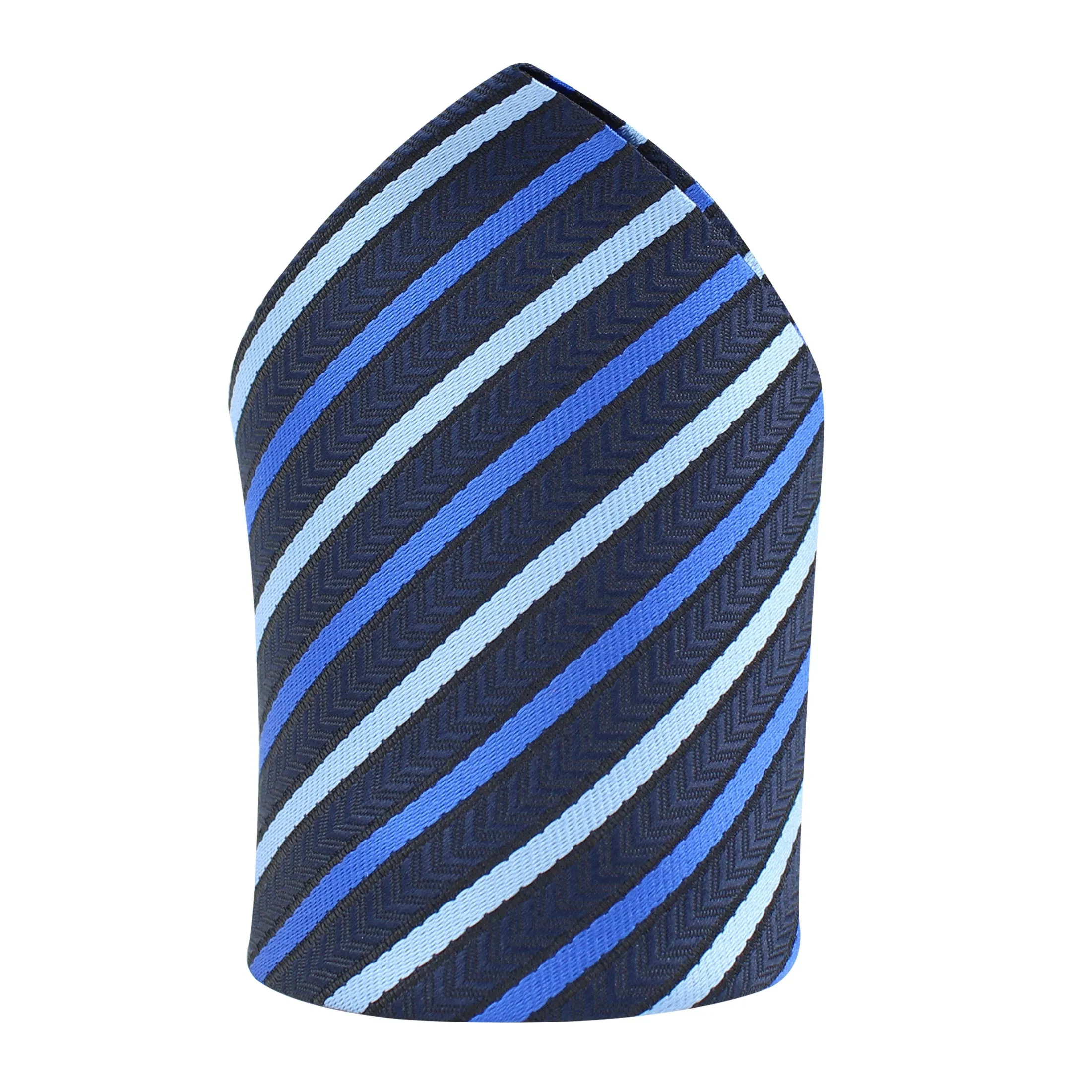 Kovove The Arrow Striped  Blue Pocket Square For Men