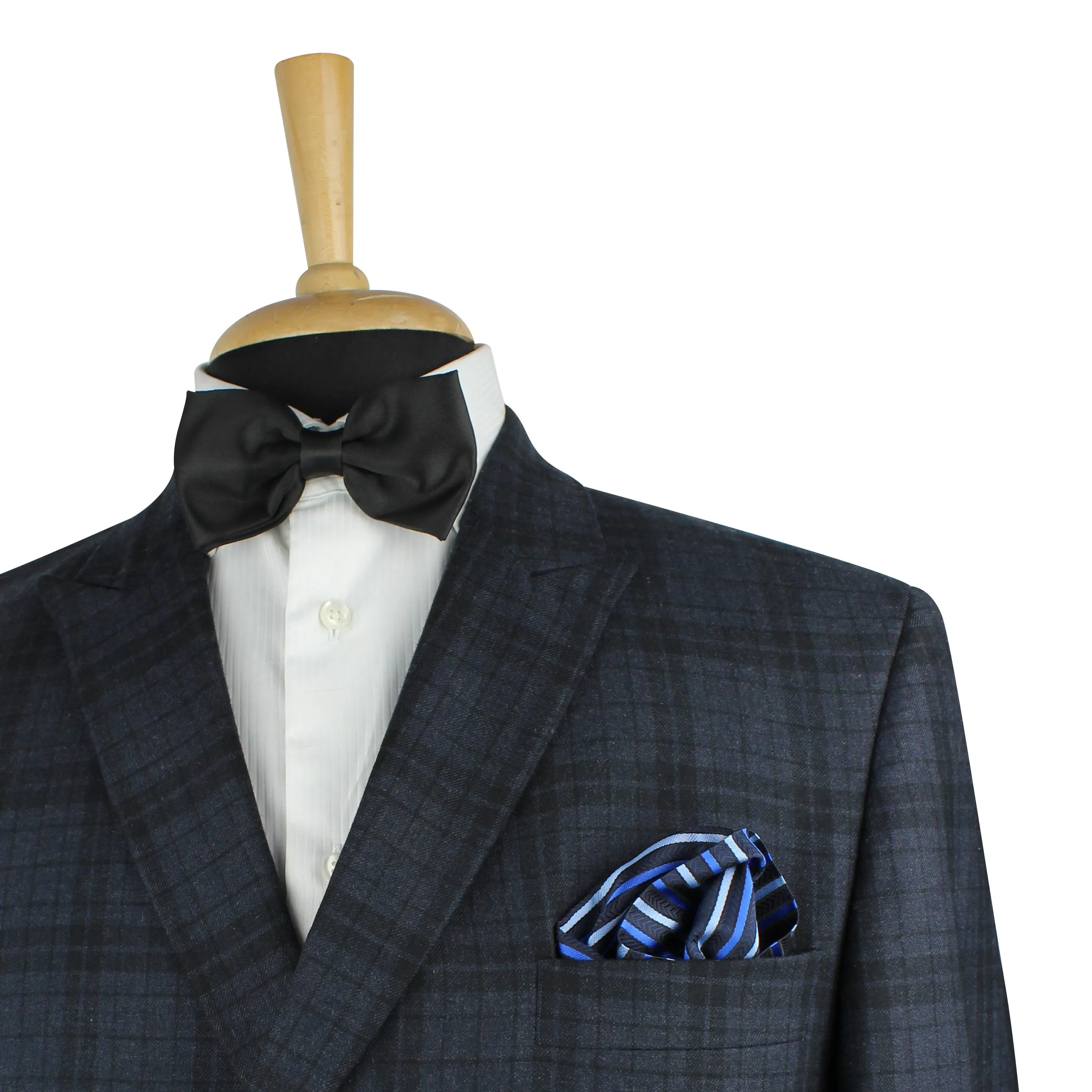 Kovove The Arrow Striped  Blue Pocket Square For Men