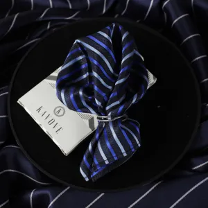 Kovove The Arrow Striped  Blue Pocket Square For Men